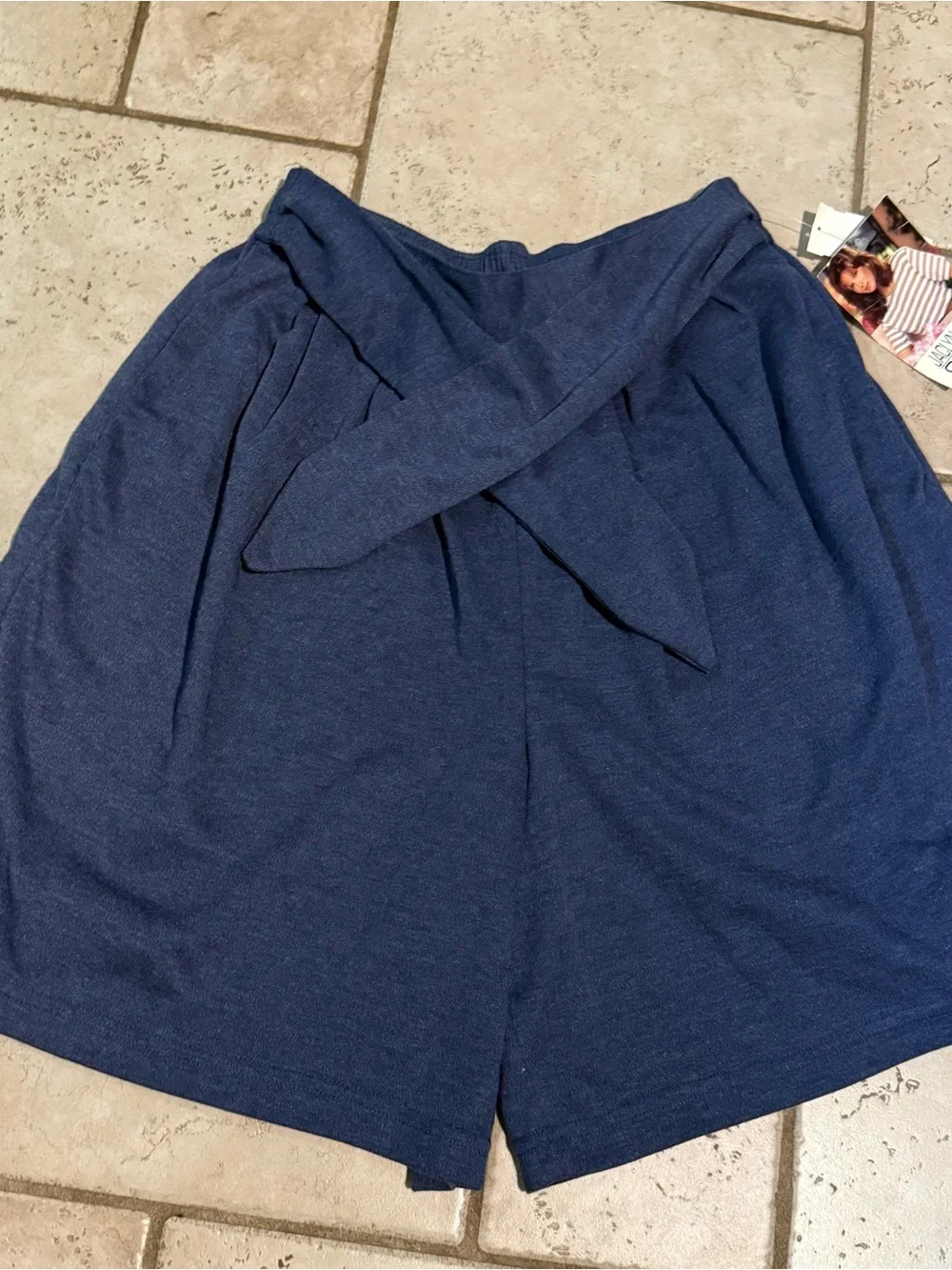 Vintage Women’s Navy Tie-Waist Shorts size M new with tag JACLYN SMITH. SPORT